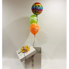 Happy Birthday Foil and 2 Printed Number 2 Latex Balloons in a Box